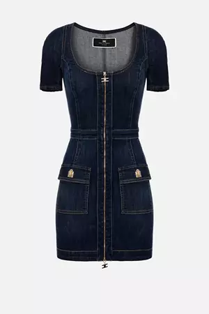 Denim mini dress Elisabetta Franchi | Buy online