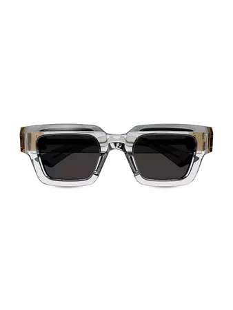 Shop Bottega Veneta New Hinge 49MM Rectangular Acetate Sunglasses | Saks Fifth Avenue