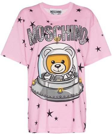 Space Teddy Bear Print T-Shirt
