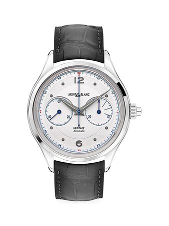 Shop Montblanc Heritage Stainless Steel & Alligator Strap Monopusher Chronograph Watch | Saks Fifth Avenue