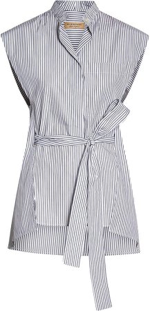 Striped Cotton Sleeveless Shirt