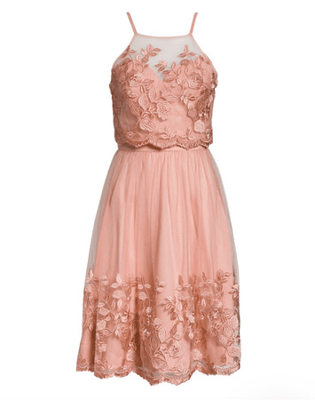 peach flower dress