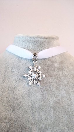 Necklace Choker Snowflake Necklace Velvet Choker | Etsy