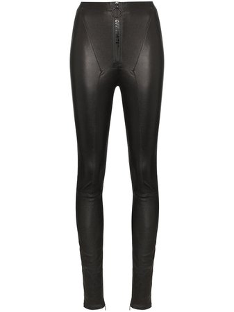 Off-White High-Waisted Leather Leggings