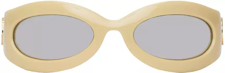 Gucci: Yellow Oval Sunglasses | SSENSE