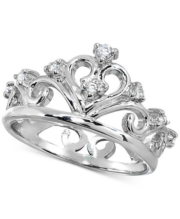 Giani Bernini Cubic Zirconia Stackable Tiara Ring in Sterling Silver, Created for Macy's - Fashion Jewelry - Jewelry & Watches - Macy's