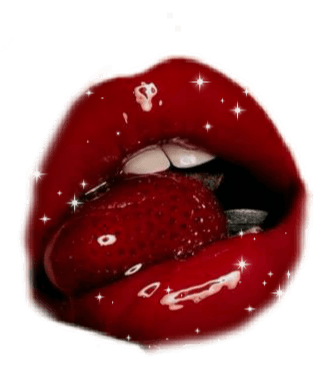 Red strawberry lips