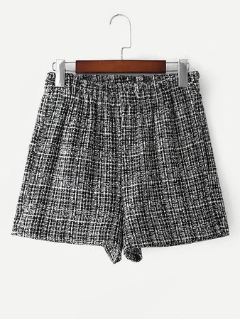 Elastic Waist Tweed Shorts