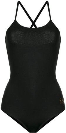 Ea7 logo print swimsuit