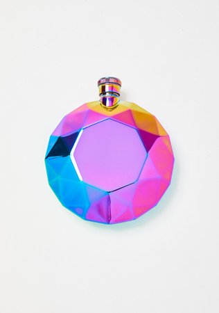 Rainbow Iridescent Gem Mini Flask | Dolls Kill