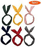 Amazon.com : Twist Bow Wired Headbands Scarf Wrap Hair Accessory Hairband by Sea Team(6 Packs Solid) : Beauty