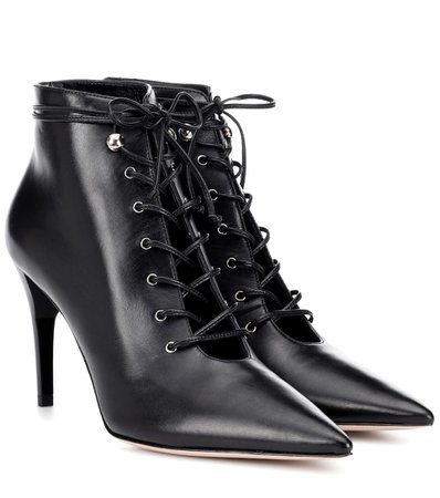 Miu Miu - Leather ankle boots | Mytheresa