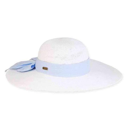 White Bangkok Toyo Beach Hat with Linen Scarf - Caribbean Joe® — SetarTrading Hats