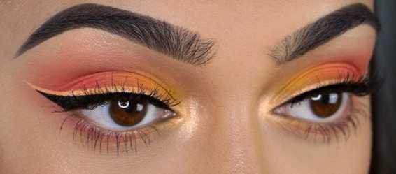 orange/ yellow eye makeup