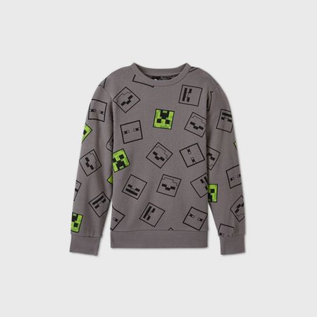 Boys' Minecraft Fleece Sweatshirt - Gray M : Target