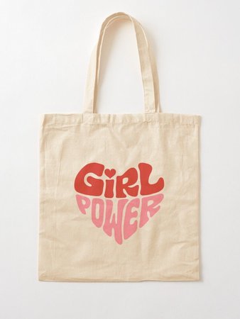 heart girl power tote bag- pinterest