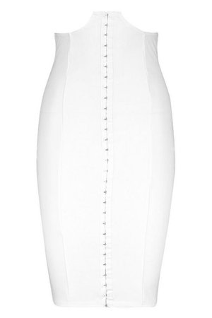 Corset Detail Super High Waist Midi Skirt