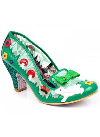green mushroom heels bow shoes