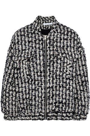 IRO Switch faux pearl-embellished metallic bouclé-tweed bomber jacket