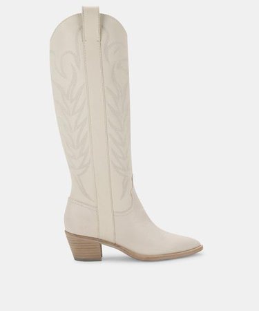 SOLEI BOOTS WHITE EMBOSSED LEATHER – Dolce Vita