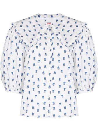 Shrimps Aldrich bib-collar blouse - FARFETCH
