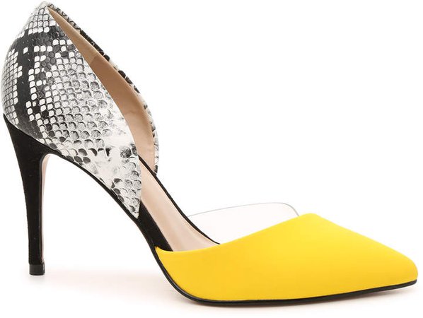 Women's Hilani Pumps Yellow Size 5 Faux Leather / Lucite From Sole Society
