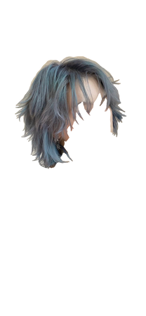 choppy blue hair
