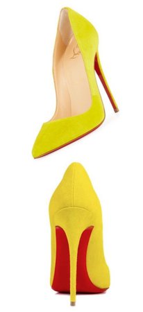 yellow louboutin shoes