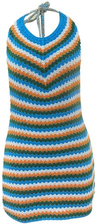 Argeousgor Women Y2k Knitted Short Dress Colorful Bodycon Mini Dresses Crochet Spaghetti Strap Dress Beach Wear Sundress at Amazon Women’s Clothing store