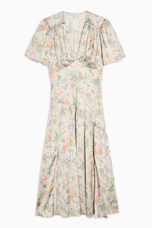 Willow Floral Print Angel Sleeve Midi Dress | Topshop