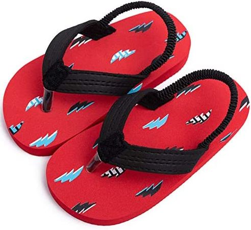 Amazon.com: techcity Toddler Boys Girls Flip Flops Kids Unicorn Dinosaur Sandals Beach Pool Water Shoes with Back Strap (Red, numeric_7) : Clothing, Shoes & Jewelry