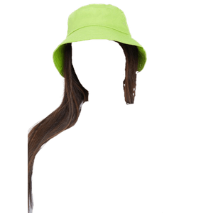 BROWN HAIR PNG GREEN HAT