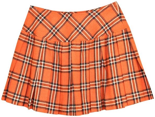orange plaid skirt