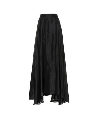 Silk satin maxi skirt