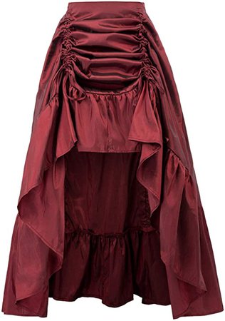 SCARLET DARKNESS Women Pirate Skirt Gothic High Low Swing A-Line Skirt Navy Blue S at Amazon Women’s Clothing store