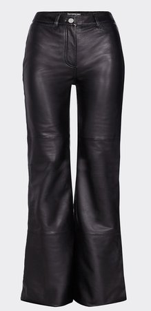 tommy hilfiger flared leather trouser