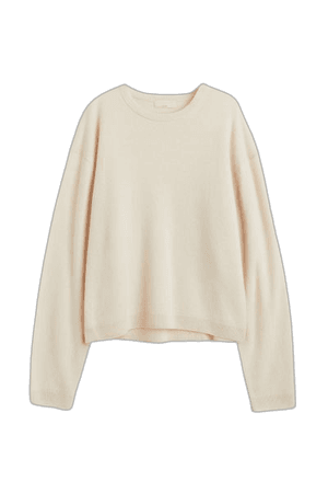Fine-knit Cashmere Sweater Light beige