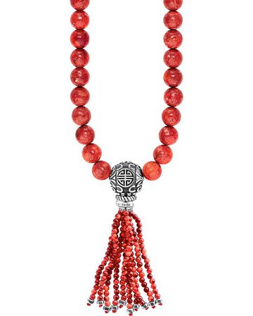 Lyst - Thomas Sabo Rebel At Heart Mala Power Sterling Silver And Coral Bead Necklace in Red