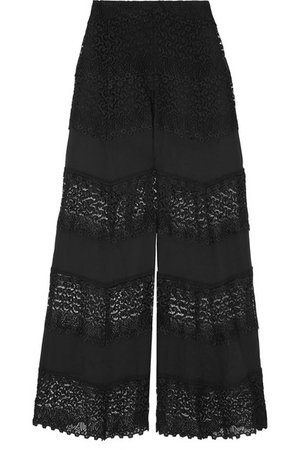 Charo Ruiz | Zaira crocheted lace and cotton-blend pants | NET-A-PORTER.COM