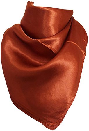 Elegant Plain Colour Silk Satin Scarf Bandana Neck Square Head Wrap (Rust): Amazon.co.uk: Clothing