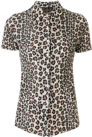 Pre-Owned leopard print short-sleeved shirt