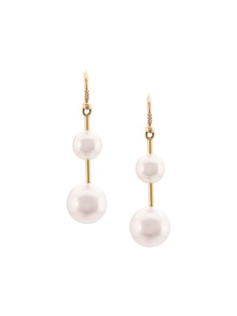 Shop white & gold Irene Neuwirth 18kt yellow gold South Sea pearl and diamond drop earrings with Express Delivery - Farfetch