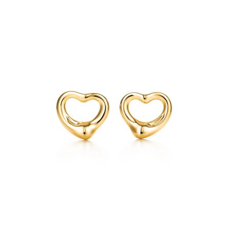 Elsa Peretti® Open Heart earrings in 18k gold. | Tiffany & Co.