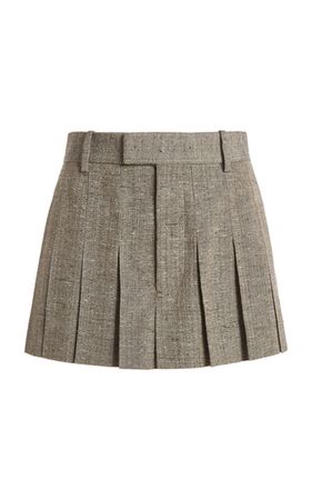 Pleated Melange Mini Skirt By Bottega Veneta | Moda Operandi
