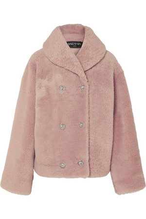 Balmain | Manteau à double boutonnage en peau lainée | NET-A-PORTER.COM