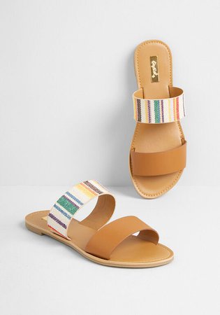 Steadfast Contrast Slide Sandal Tan | ModCloth