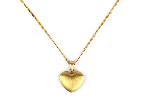 gold necklace heart pendant
