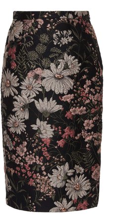 Libertine Dark Garden Slit Pencil Skirt Size: XS