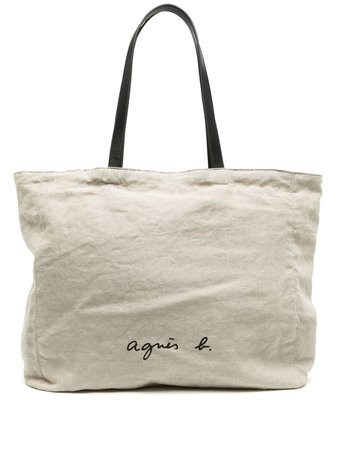 Agnès b. Logo Print Tote Bag - Farfetch