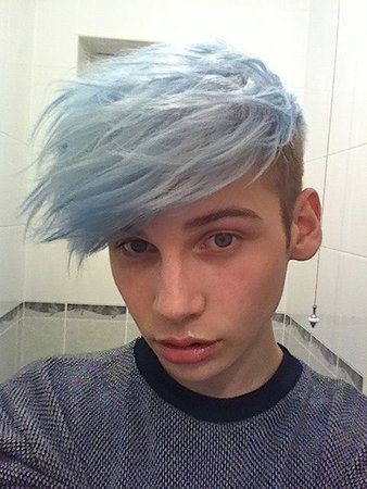 pastel blue hair